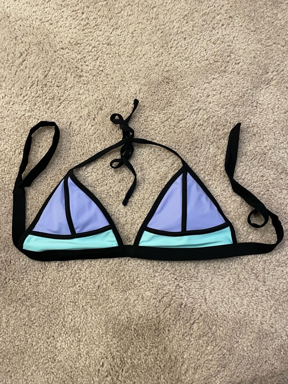 Color-block Triangle Bikini Top